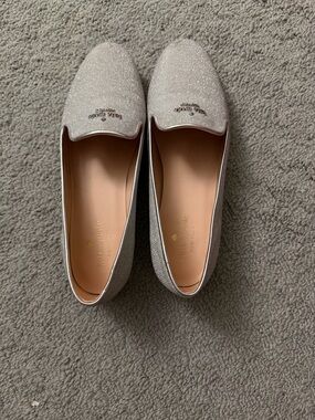 Kate Spade Claudia Sparkle Silver Flats 8.5 Women’s